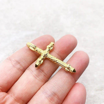 New Brand New Golden Skull Cross Fine Jewellery 925 Sterling Silver Vintage Style Pendant For Women and Men - The Jewellery Supermarket